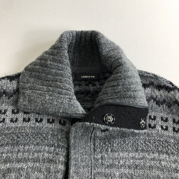 Liz Claiborne Size 2XL Sweater Wool Blend Cardigan Jacket Full Zip Snap Button - Picture 4 of 6